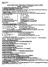 Revision for the first term examination English 7 - School year 2021-2022